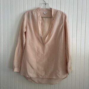Gap Silk Cotton Popover Long Sleeve Blouse (Size Small)